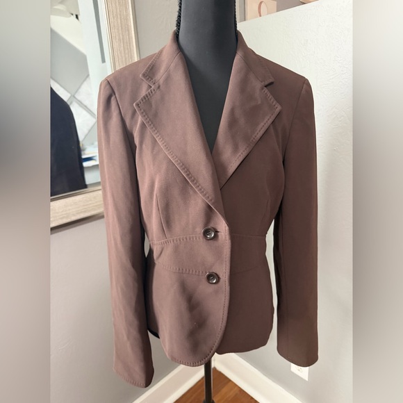 Max Mara Modern Boss Energy Brown Wool Blend Blazer Size 8. - Picture 2 of 8